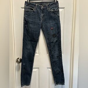 American Eagle Flex Jeans 30x34 Distressed and Hand Painted